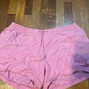 Pink Linen Shorts